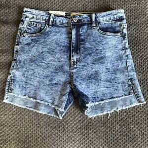 NWT UMGEE Women's Short Side‎ Slit Acid Wash Denim Shorts Size 9 Summer